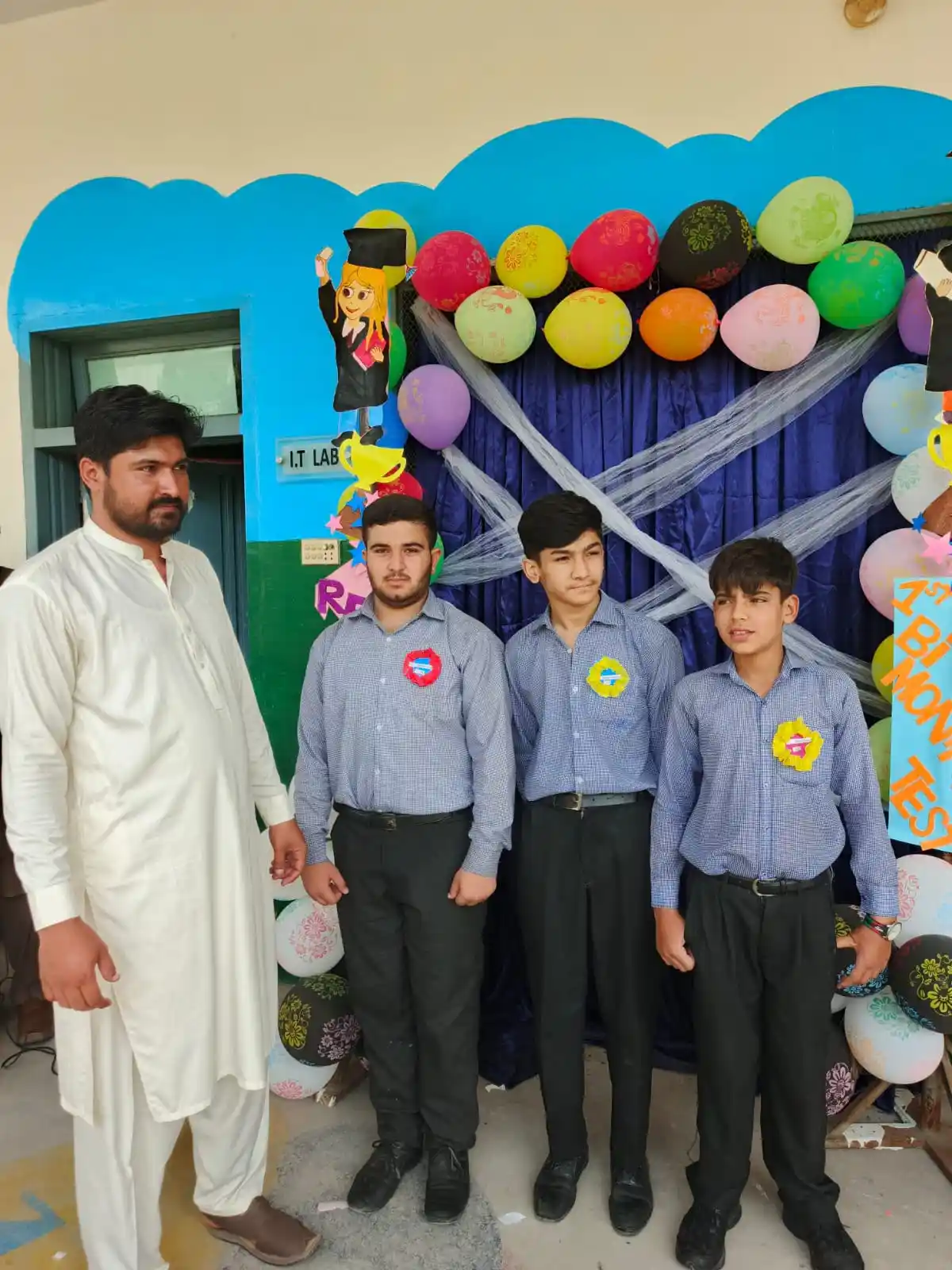 Students celebrating results day at Ali Public School