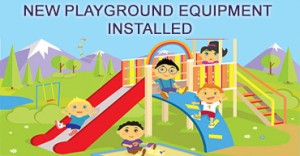 Playground with Slide and Children